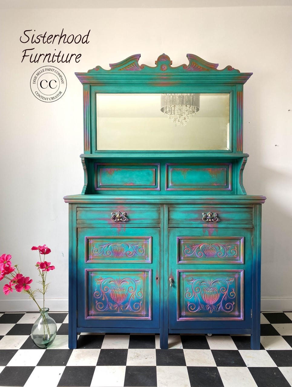 Mermaid Tail 16oz and 32oz | Dixie Belle Chalk Mineral Paint | No VOC | Chalk Paint for Furniture | Water Based Paint | 16oz and 32oz