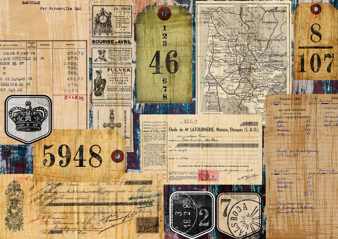 Take A Number | Decoupage Queen | Rice Paper Decoupage | A4