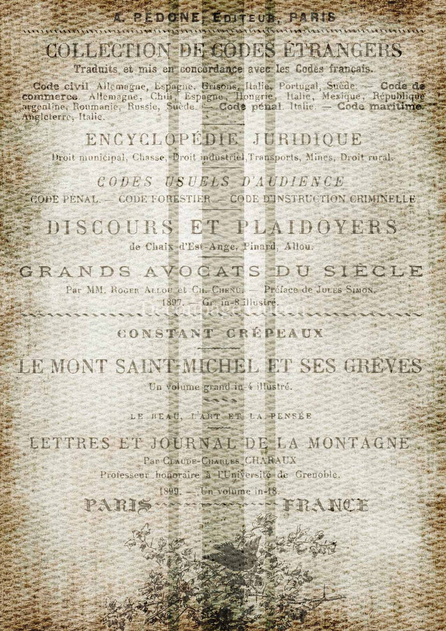 French Grain Sack | Decoupage Queen | Rice Paper Decoupage | Furniture Decoupage | A2