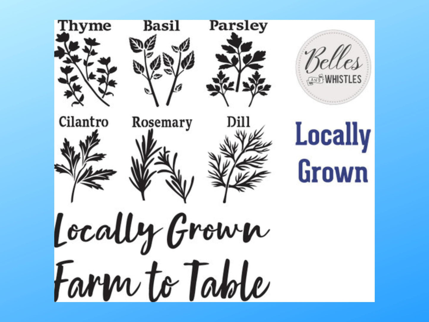 Locally Grown Stencil | Dixie Belle Paint Company | Belles and Whistles | 10mil
