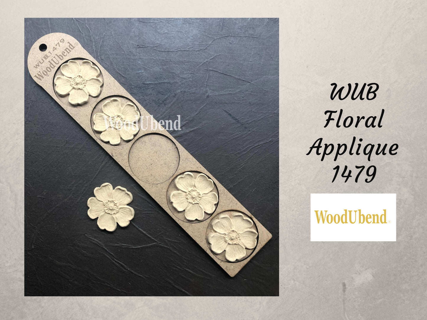 Floral Applique # 1479 | Wood U Bend | Dixie Belle Exclusive | Set of 5