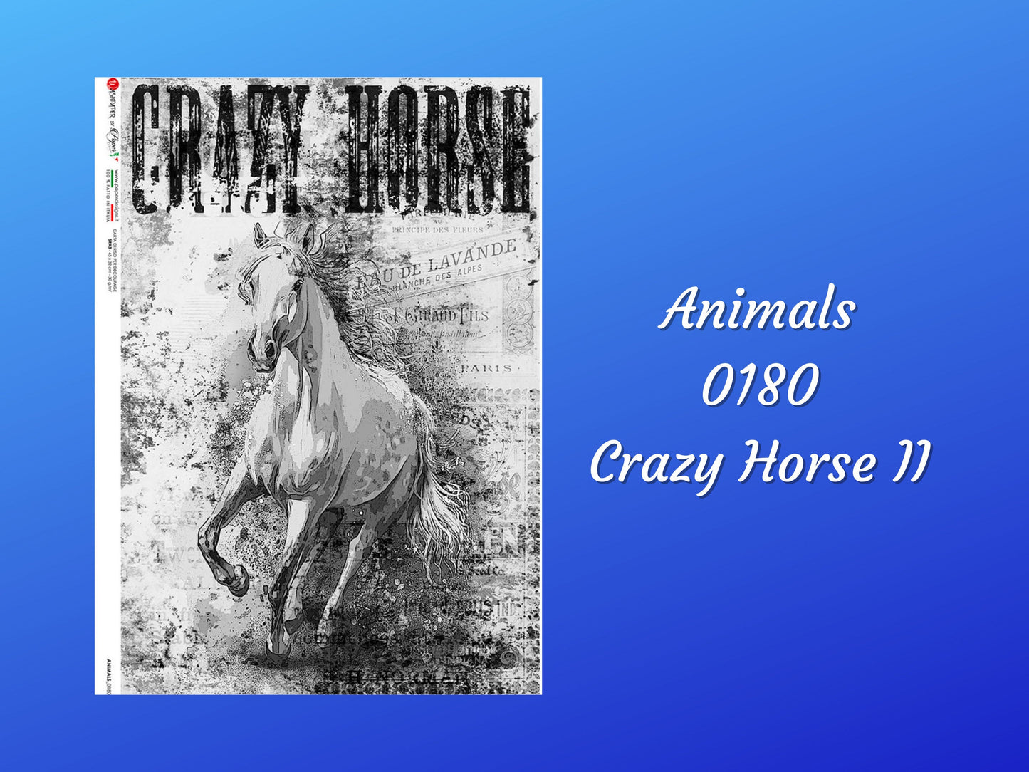 Crazy Horse II | Rice Paper Decoupage | US Paper Designs Animals 0180 | 2 Sizes