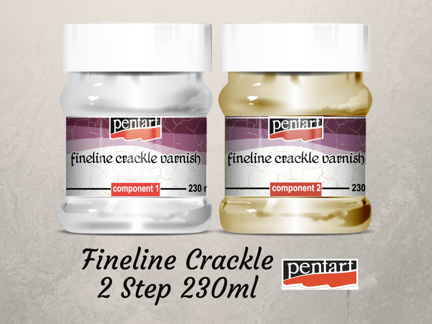 Fineline 2 Step Crackle | Pentart | Mixed Media | 230ml Set