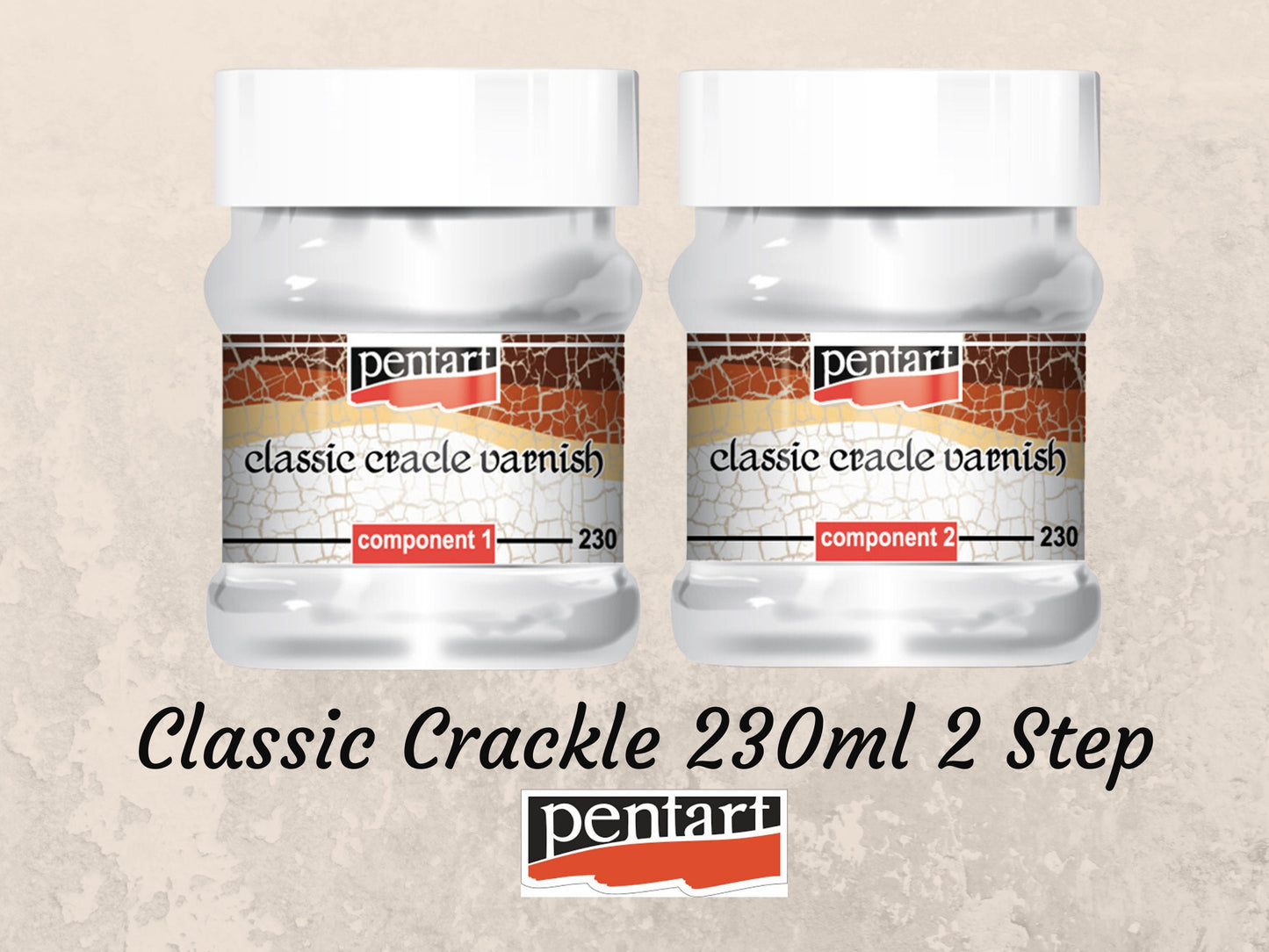 Crackle - Classic Varnish - 2 Step - Pentart - 230ml Set