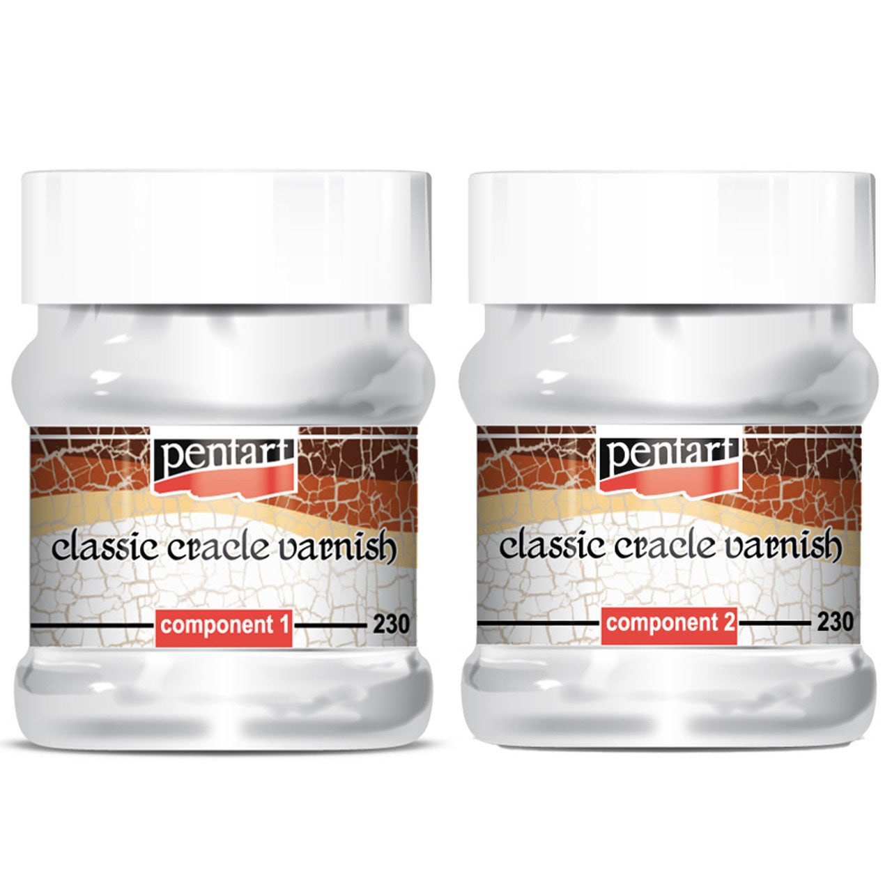 Crackle - Classic Varnish - 2 Step - Pentart - 230ml Set