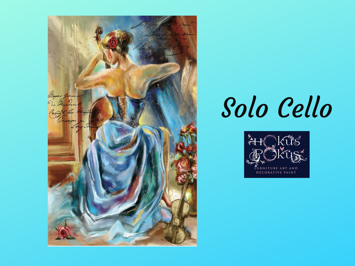 Solo Cello Decoupage | Décor-Weave Decoupage | Hokus Pokus | A1- 22.44" x 31.67"
