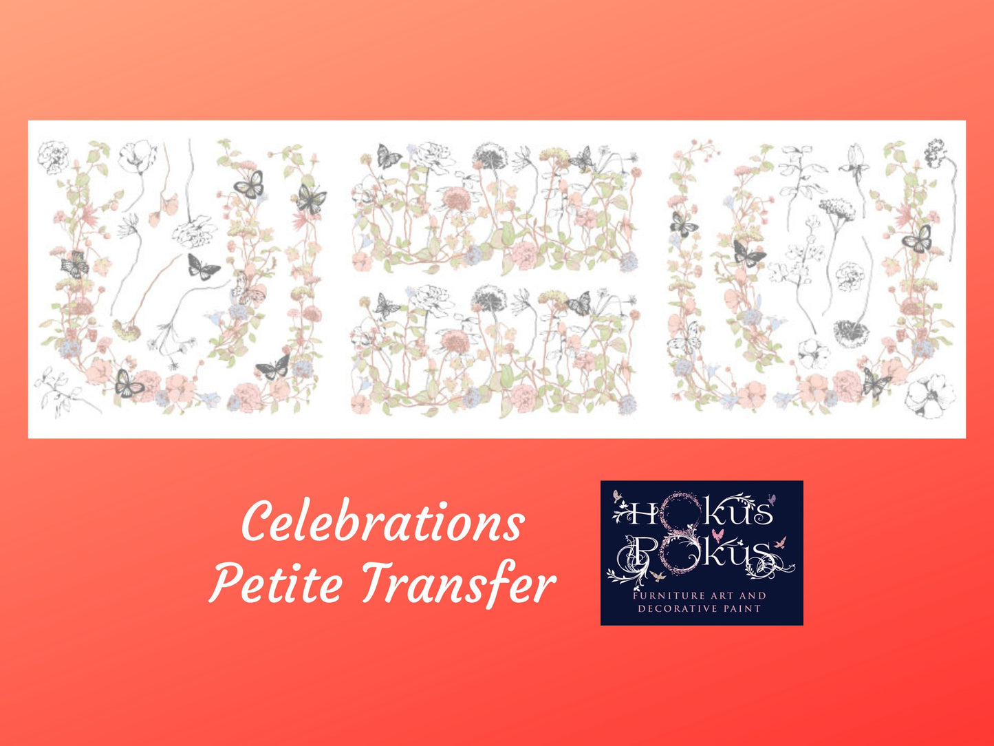 Celebrations | Rub On Furniture Transfers | Hokus Pokus | Furniture Decals | Petite Transfer | 3 Sheets