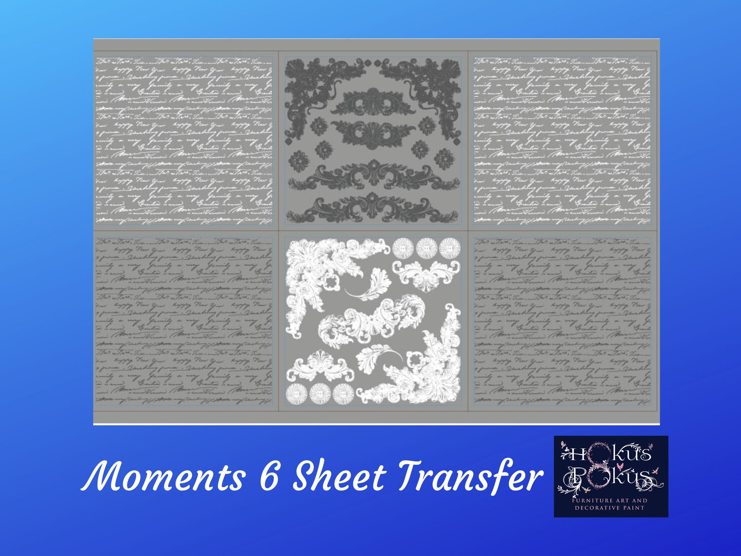 Moments | Rub On Furniture Transfers | Hokus Pokus | Furniture Decals | 36" x 24"
