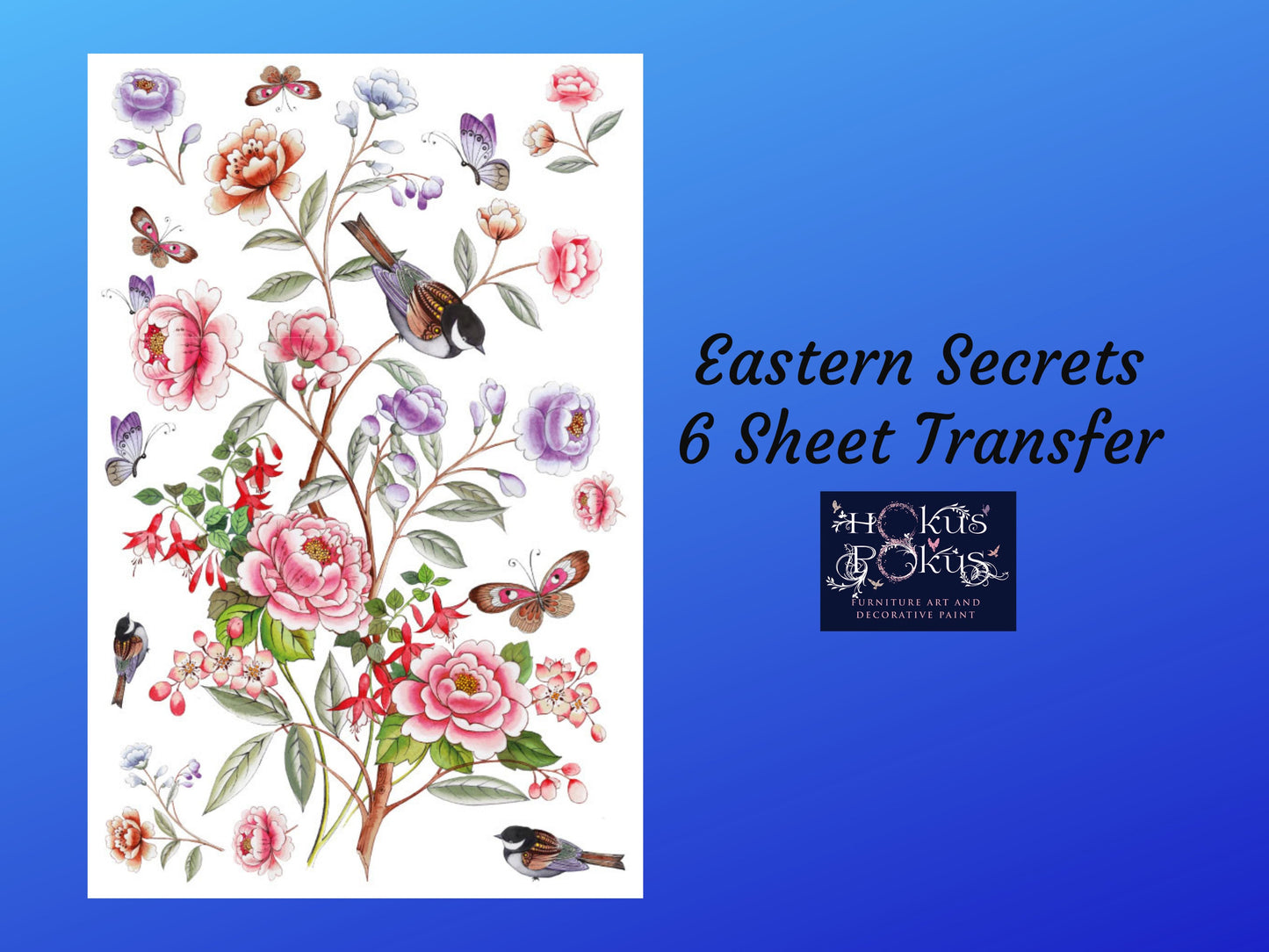 Eastern Secrets | Rub On Furniture Transfers | Hokus Pokus | Furniture Decals | 36" x 24"