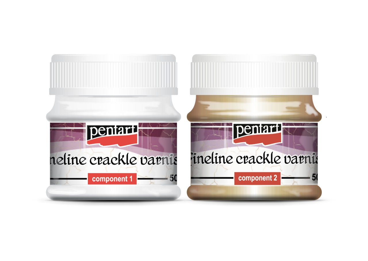 Fineline Varnish | Crackle | 2 Step | Mixed Media | Pentart | 50ml or 100ml Set