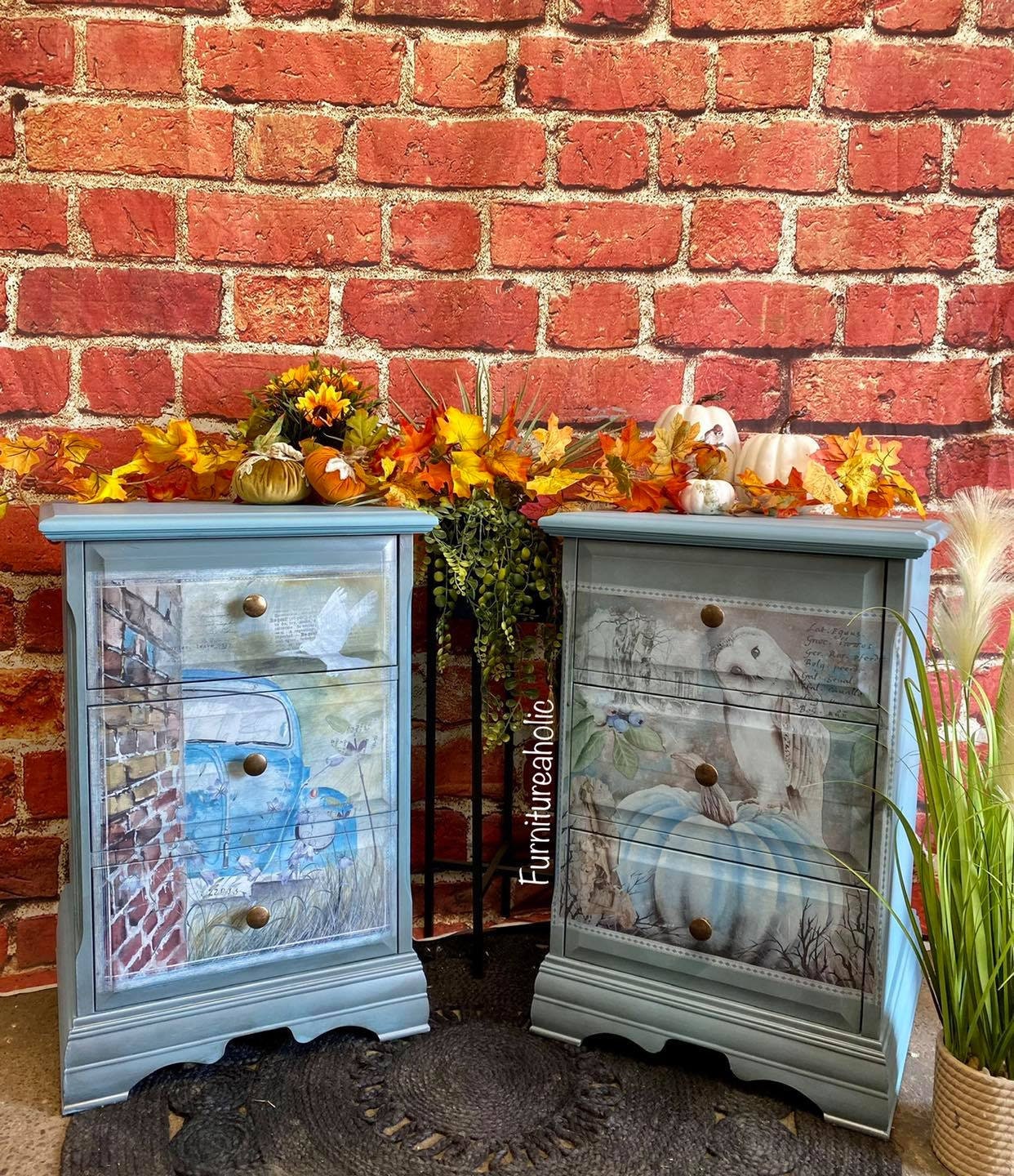 The Owl and His Buggy | Rub On Furniture Transfers | Hokus Pokus | Furniture Decals | 35 x 24
