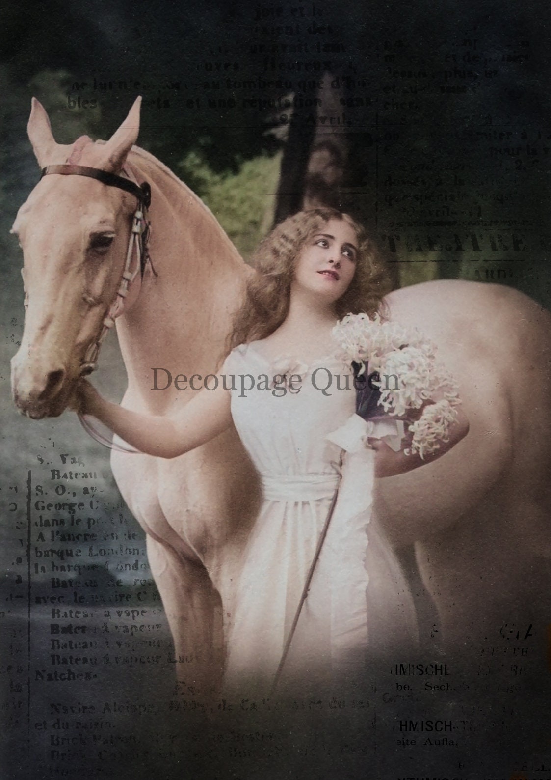 Twilight Portrait | Rice Paper Decoupage | Decoupage Queen | A4 & A3