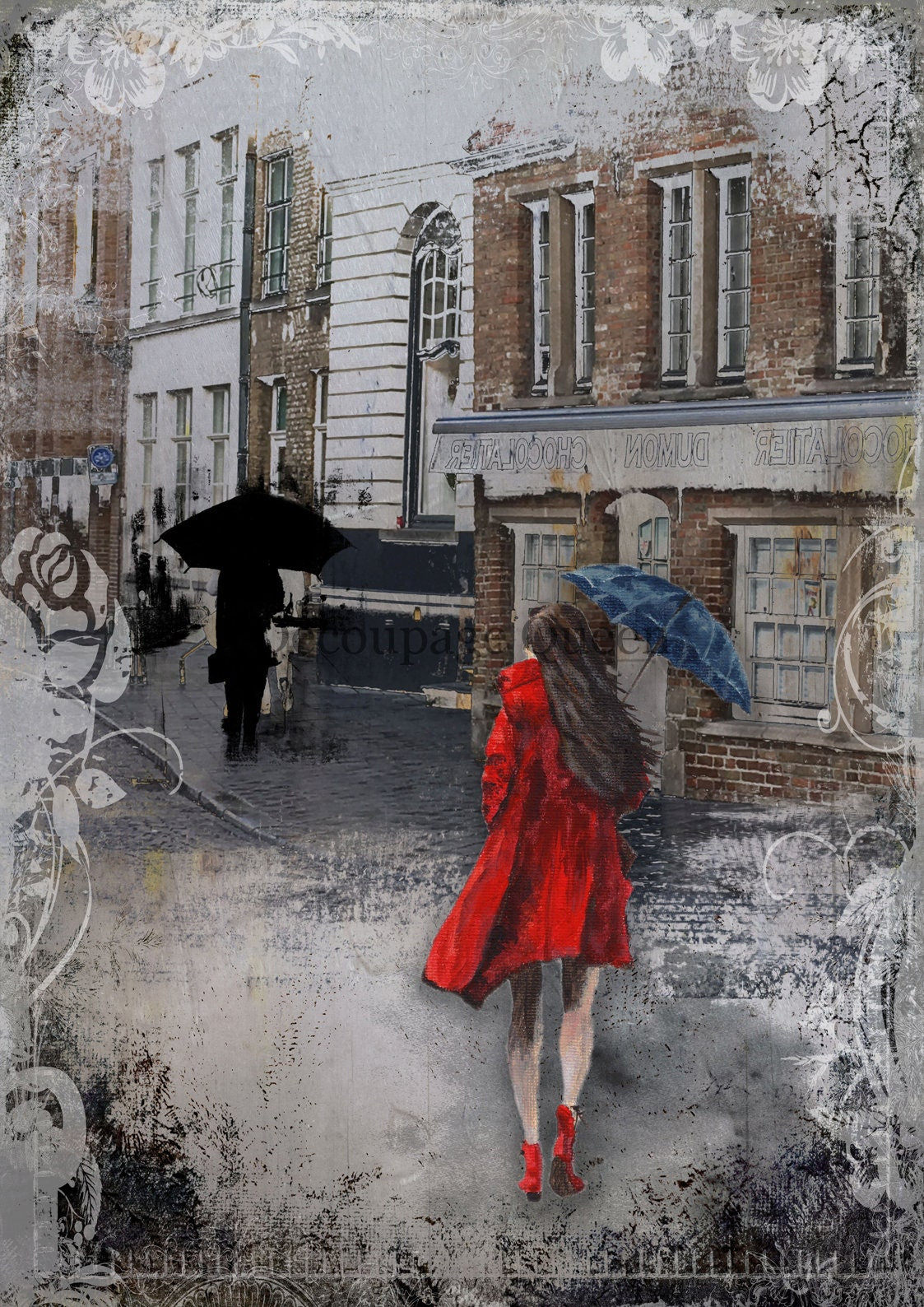 Rainy Day | Rice Paper Decoupage | Decoupage Queen | A2 16.5" x 23.4"
