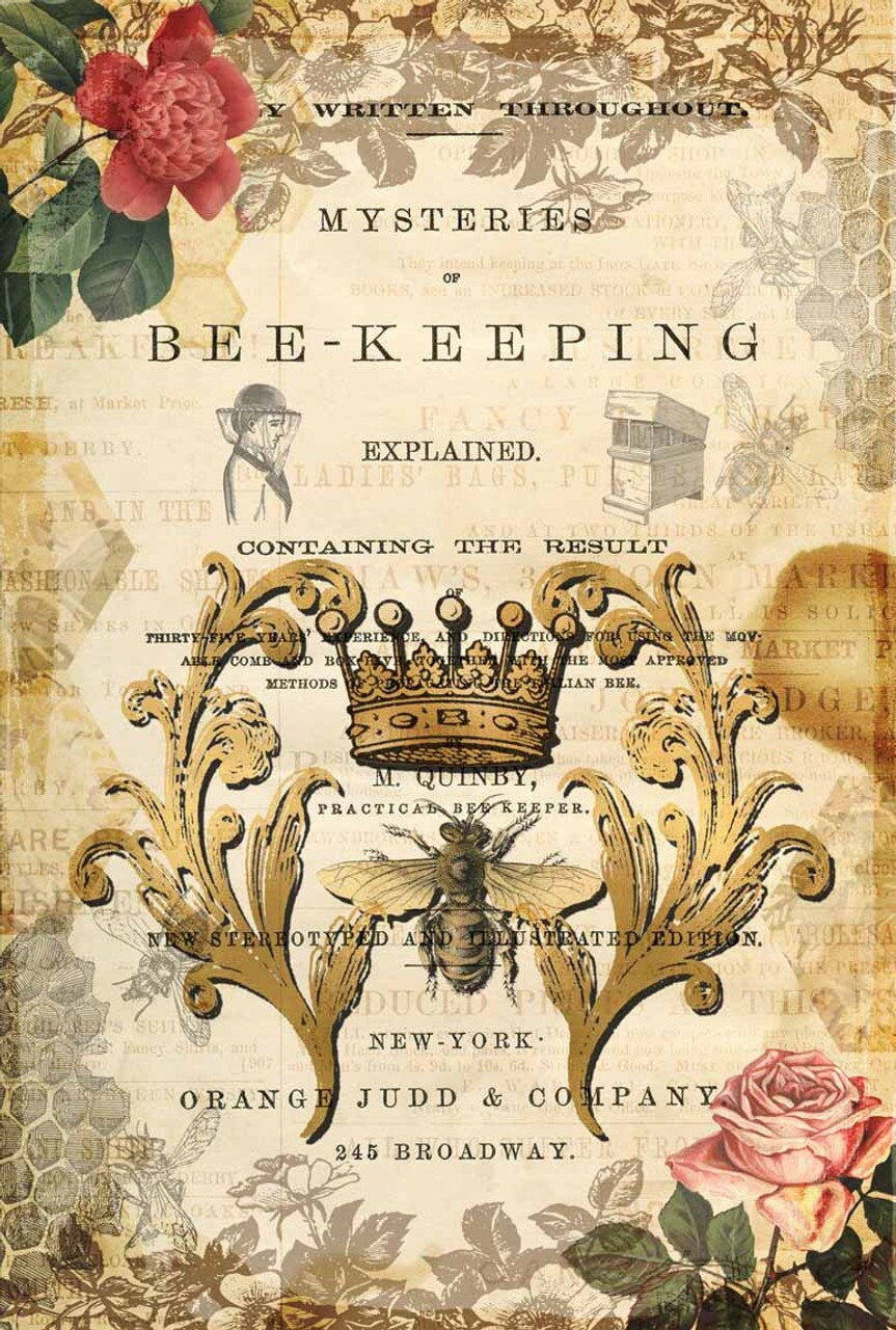 The Art of Bee Keeping | Rice Paper Decoupage | Decoupage Queen | A2 16.5" x 23.4"