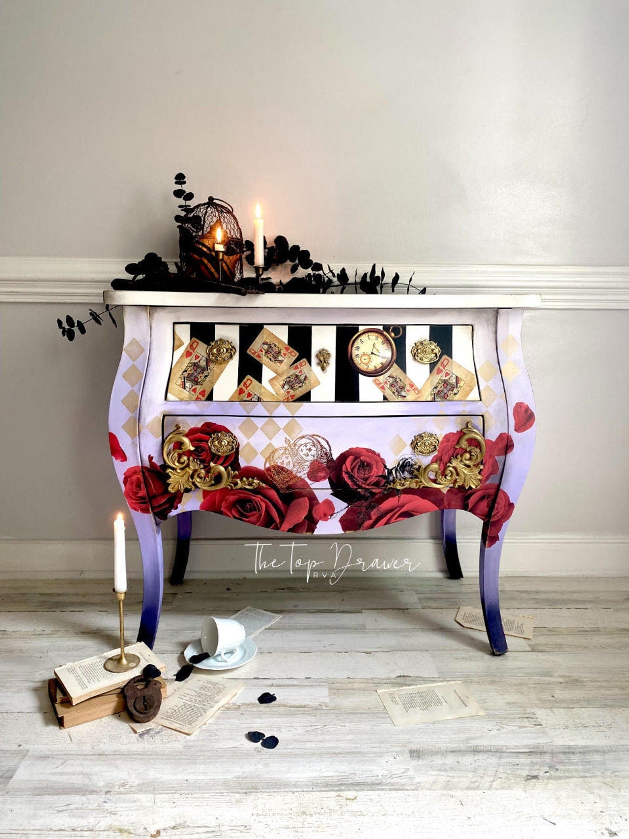 Roses Are Red | 4 Images | Dixie Belle Paint Company | Belles and Whistles | Rub On Transfer For Furniture | 24" x 37"
