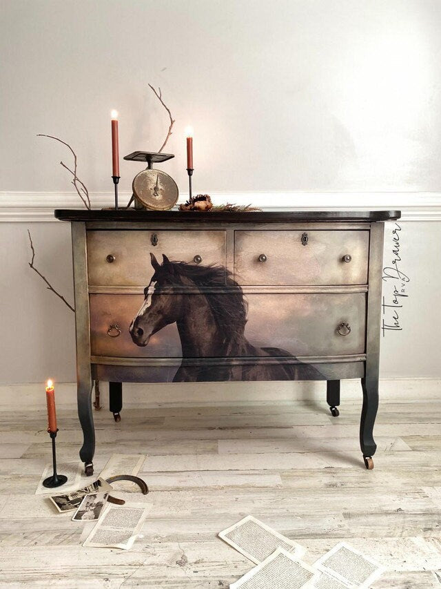Majestic Horse | Rice Paper Decoupage | Belles and Whistles | Dixie Belle Paint | A1