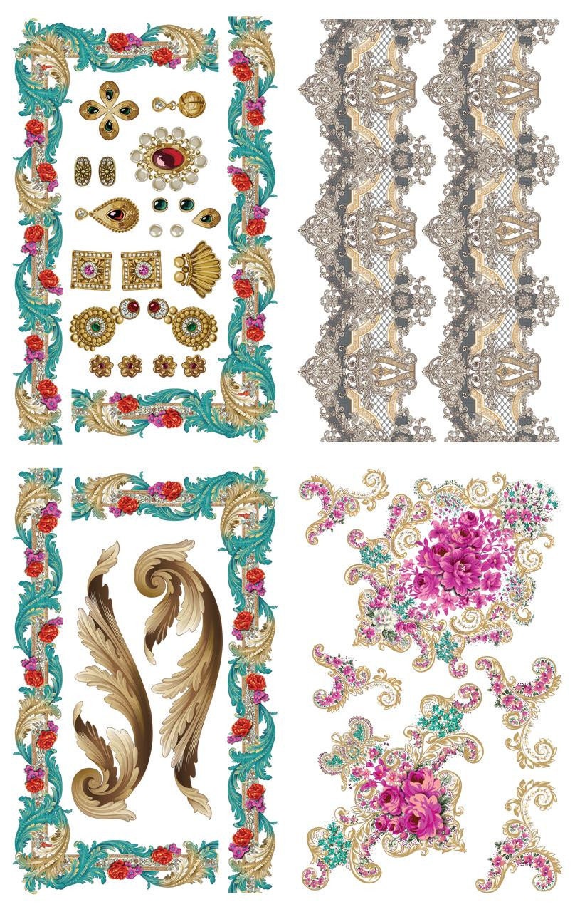 The Gilded Age | 4 Images | Belles and Whistles | Rub On Transfer For Furniture | 24" x 37"