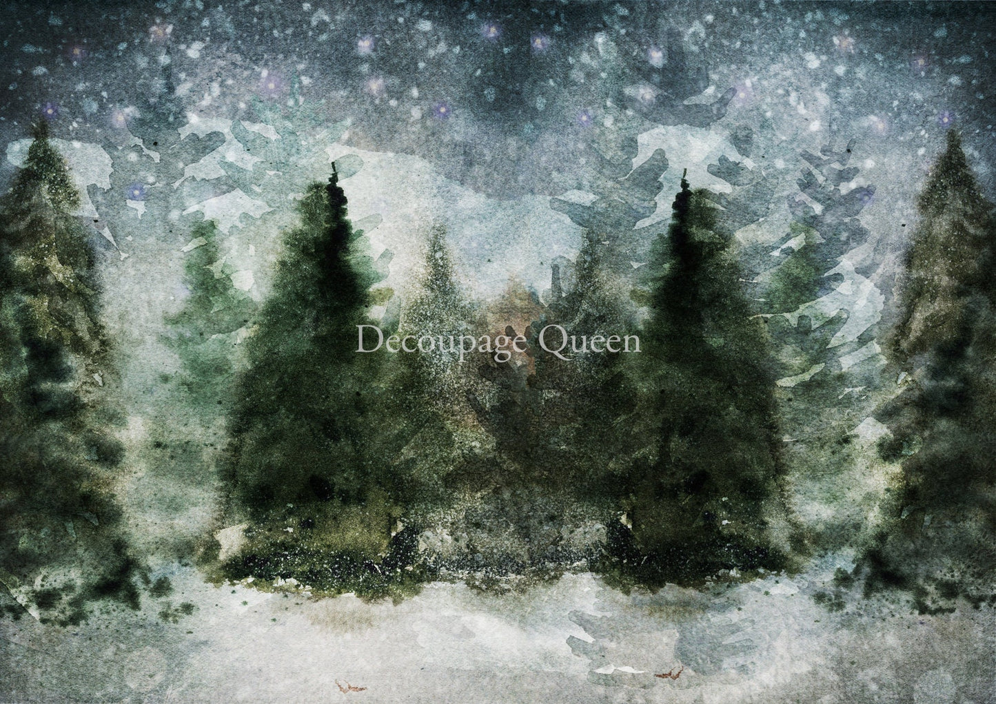Winter Trees | Rice Paper Decoupage | Decoupage Queen | Mixed Media | 2 Sizes