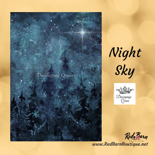 Night Sky | A3 | Rice Paper Decoupage | Decoupage Queen | Printed in Italy | A4 & A3