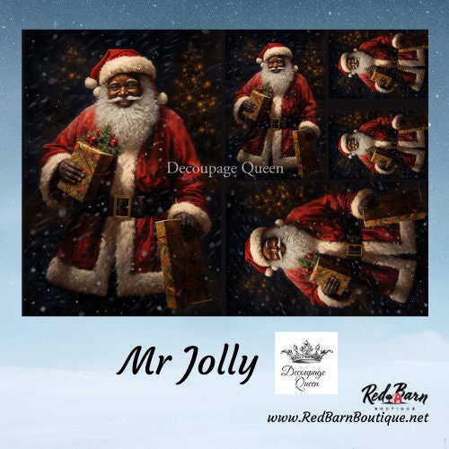 Mr Jolly | A4 | Rice Paper Decoupage | Decoupage Queen