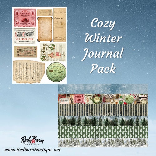 Cozy Winter Journal Pack | Decoupage Queen | Journaling or Scrapbooking | Double Sided Pages