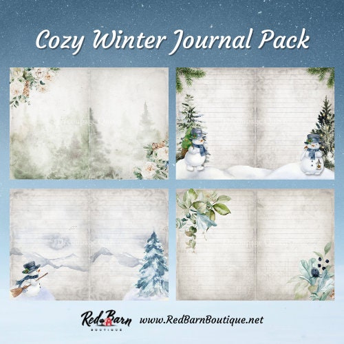 Cozy Winter Journal Pack | Decoupage Queen | Journaling or Scrapbooking | Double Sided Pages
