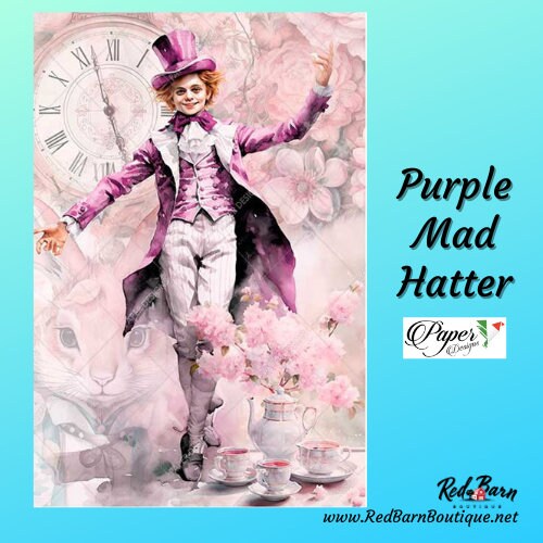 Mad Hatter | Rice Paper Decoupage | US Paper Designs | Tales 0043 | A4