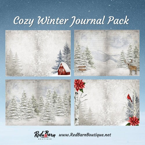 Cozy Winter Journal Pack | Decoupage Queen | Journaling or Scrapbooking | Double Sided Pages
