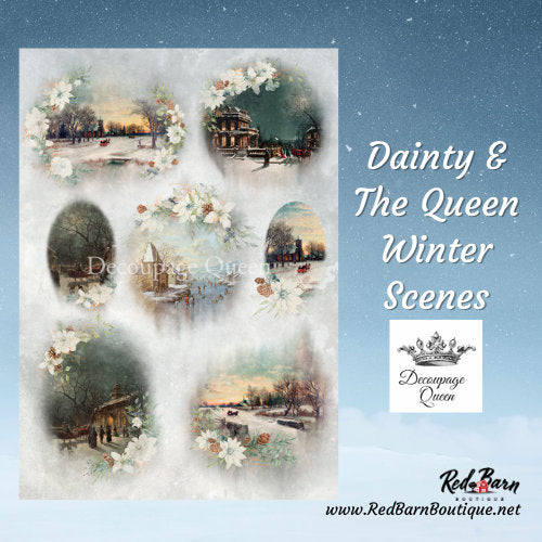 Winter Scenes | A4 | Rice Paper Decoupage | Dainty and The Queen | Decoupage Queen | Bundle and Save
