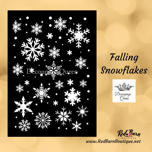 Falling Snowflakes | Decoupage Queen | Crafting Stencil | Size A4 | 10mil
