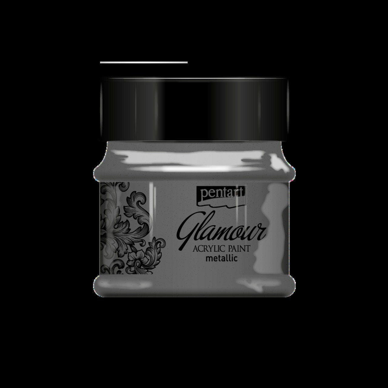 Black Silver | Glamour Metallic Acrylic Paint | Metallic | Mixed Media | Pentart | 50ml