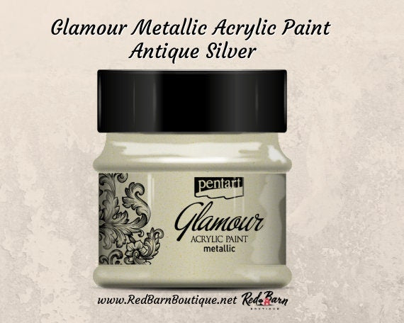 Antique Silver | Glamour Metallic Acrylic Paint | Metallic | Mixed Media | Pentart | 50ml