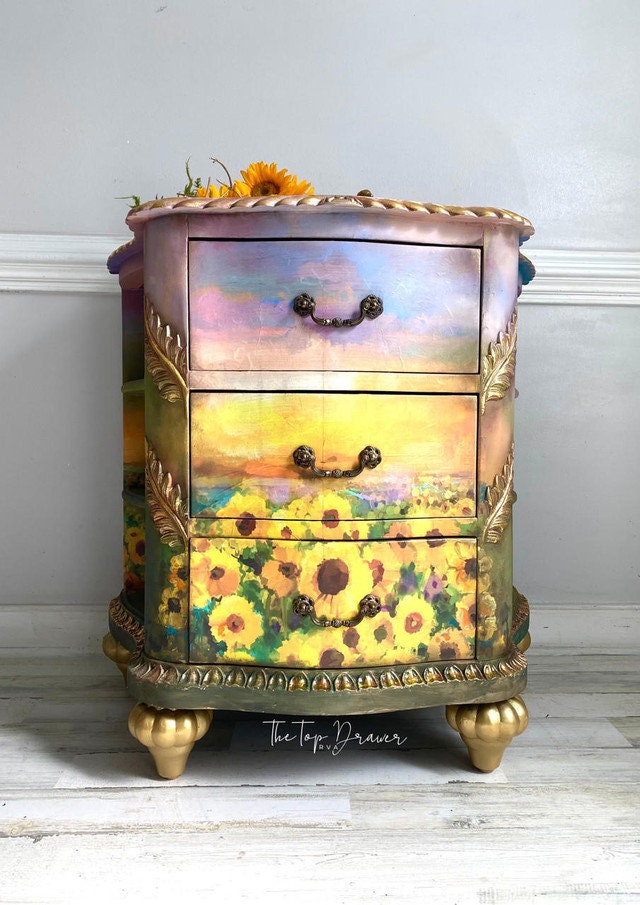 Sunflower Sunset | Rice Paper Decoupage | Belles and Whistles | Dixie Belle Paint | A1