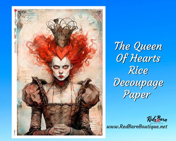 The Queen of Hearts | Rice Paper Decoupage | Paper Designs Tales 0045 | A3 and A4