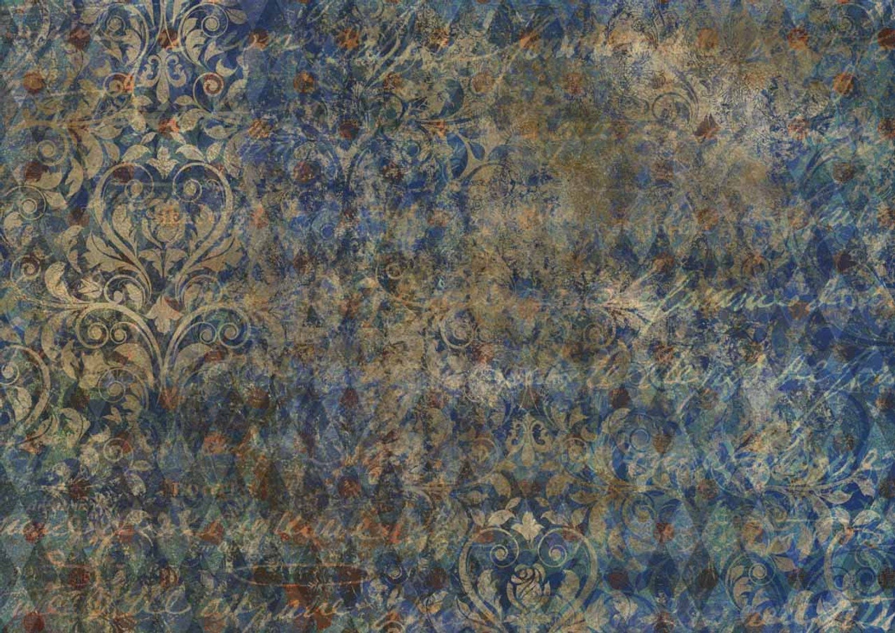 Blue Harlequin | Rice Paper Decoupage | Decoupage Queen | Furniture Decoupage | A2 and A1