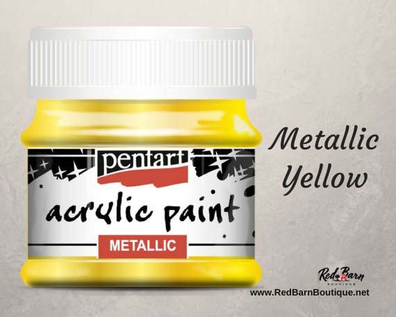 Yellow | Acrylic Metallic Paint | Mixed Media | Pentart | 50ml