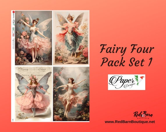 Fairy Four Pack Set 3 | 4 Images | Rice Paper Decoupage | US Paper Designs Set 3 | A4 & A3