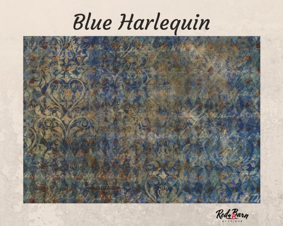 Blue Harlequin | Rice Paper Decoupage | Decoupage Queen | Furniture Decoupage | A2 and A1