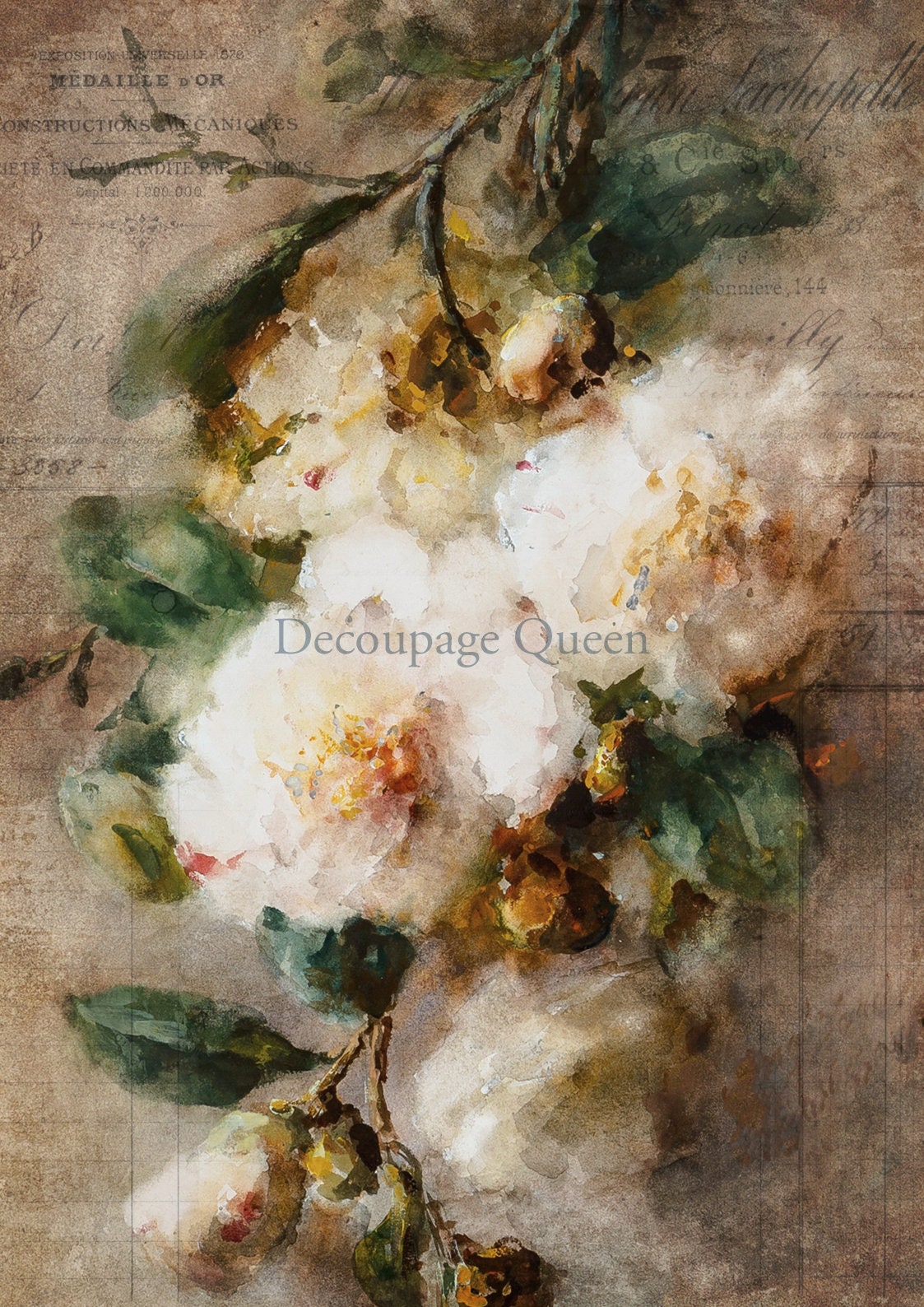 Camelia | Rice Paper Decoupage | Decoupage Queen | A2 and A1