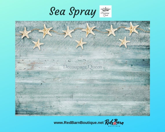 Sea Spray | Rice Paper Decoupage | Decoupage Queen | Mixed Media | A4