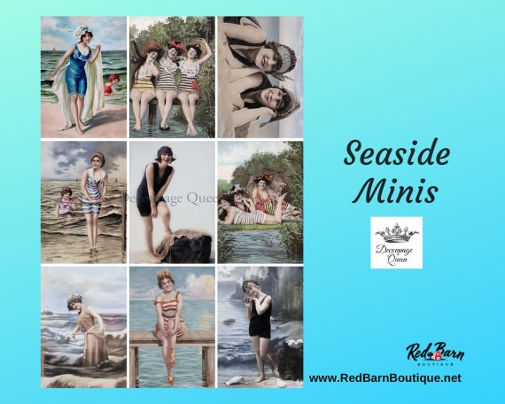 Seaside Minis | Decoupage Paper | Rice Paper Decoupage | Decoupage Queen | A4 and A3
