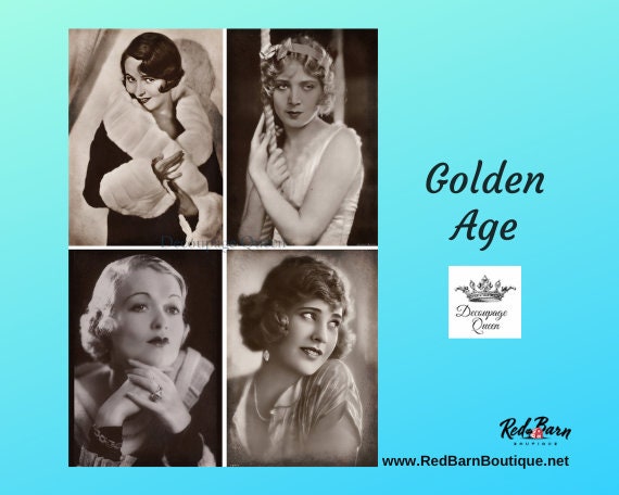 Golden Age | 4 Images | Rice Paper Decoupage | Decoupage Queen | A4