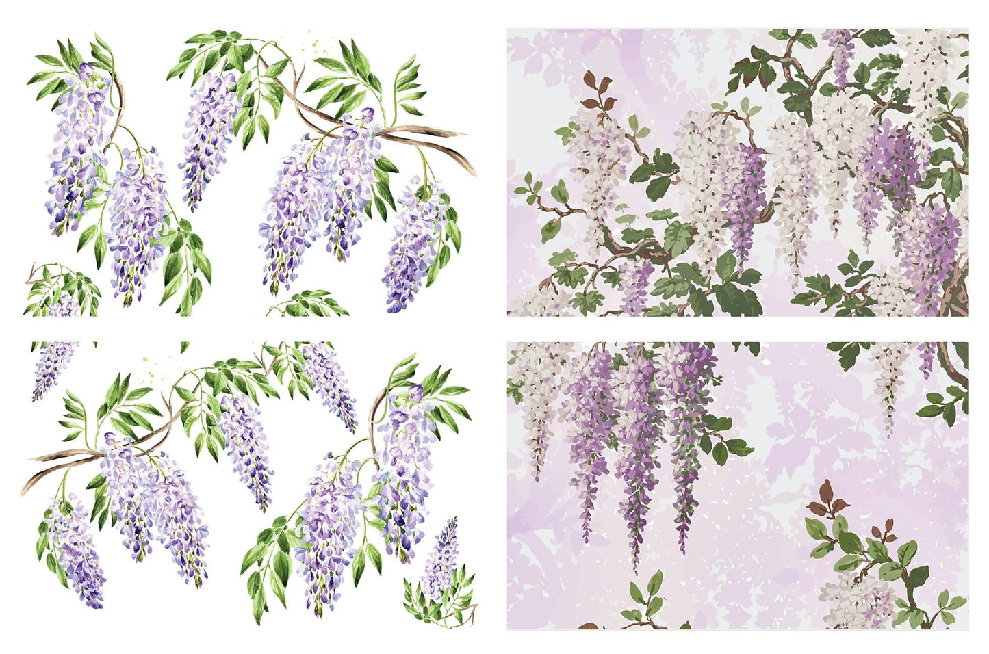 Wisteria Spring 4 Images | Dixie Belle Paint Company | Belles and Whistles | Rub On Transfer For Furniture | 24" x 37"