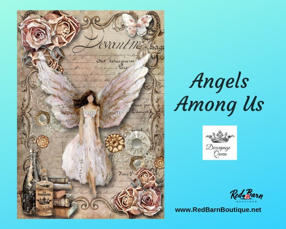Angels Among Us | Rice Paper Decoupage | Decoupage Queen | 2 Sizes