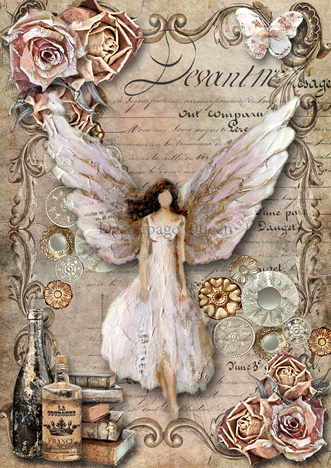 Angels Among Us | Rice Paper Decoupage | Decoupage Queen | 2 Sizes