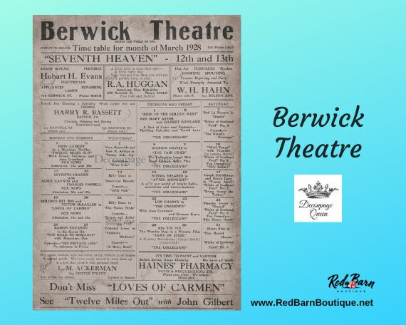 Berwick Theatre | Decoupage Paper | Rice Paper Decoupage | Decoupage Queen | A4 and A3
