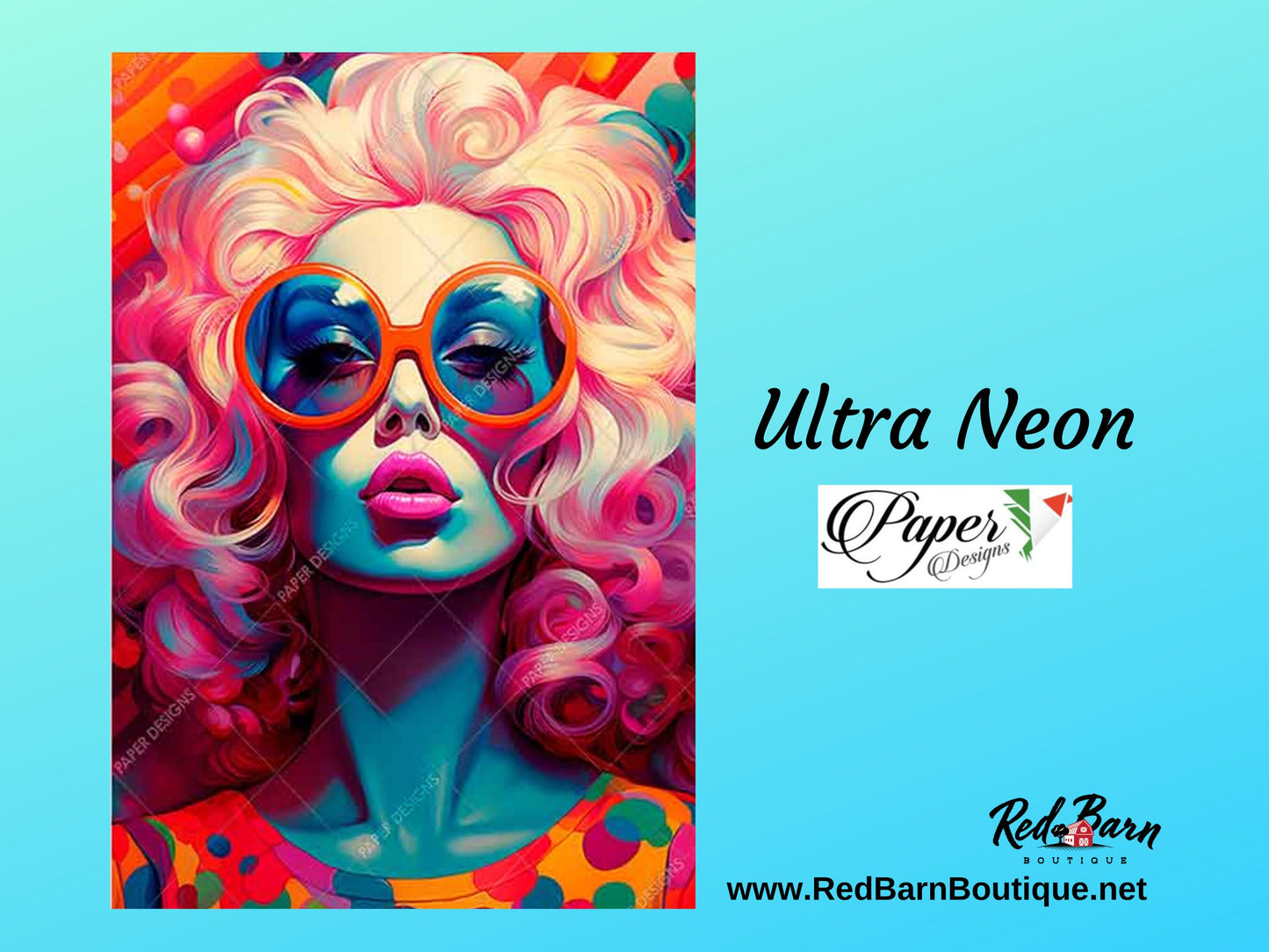 Ultra Neon | Rice Paper Decoupage | Paper Designs Comics 0049 | A4