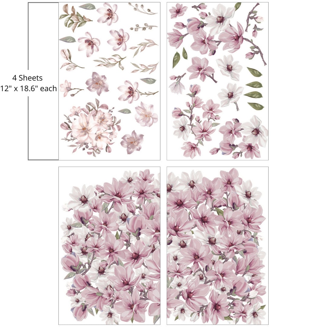 Magnificent Magnolia | Dixie Belle Paint Company | Belles and Whistles | Rub On Transfer For Furniture | 24" x 37"