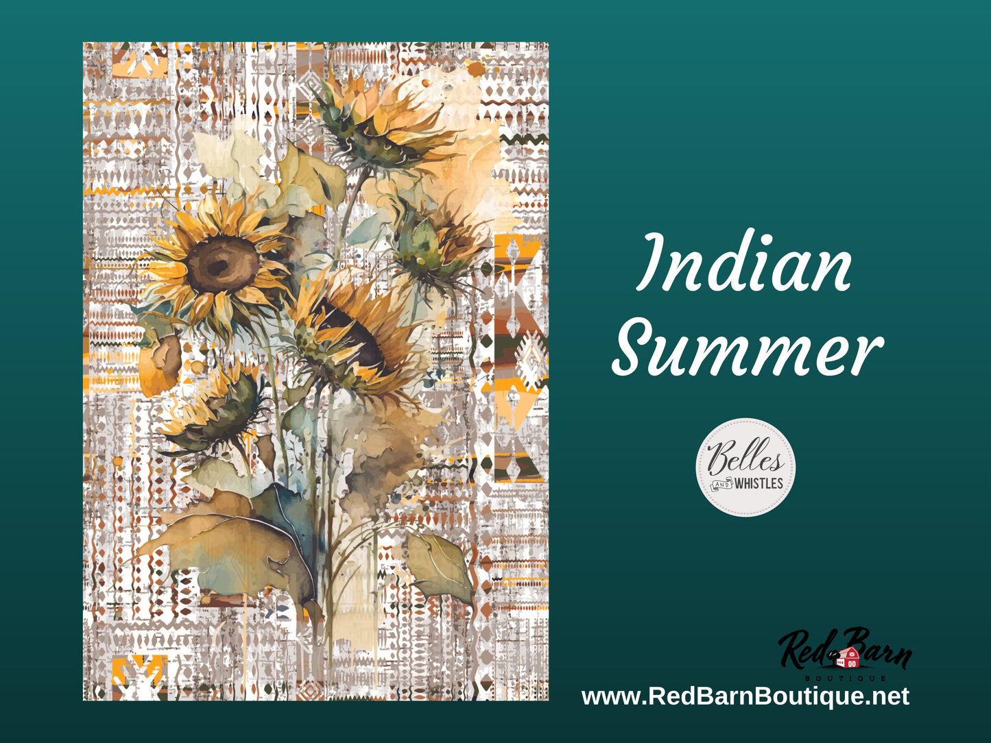 Indian Summer | Rice Paper Decoupage | Belles and Whistles | A1 | 23.39" x 33.11"