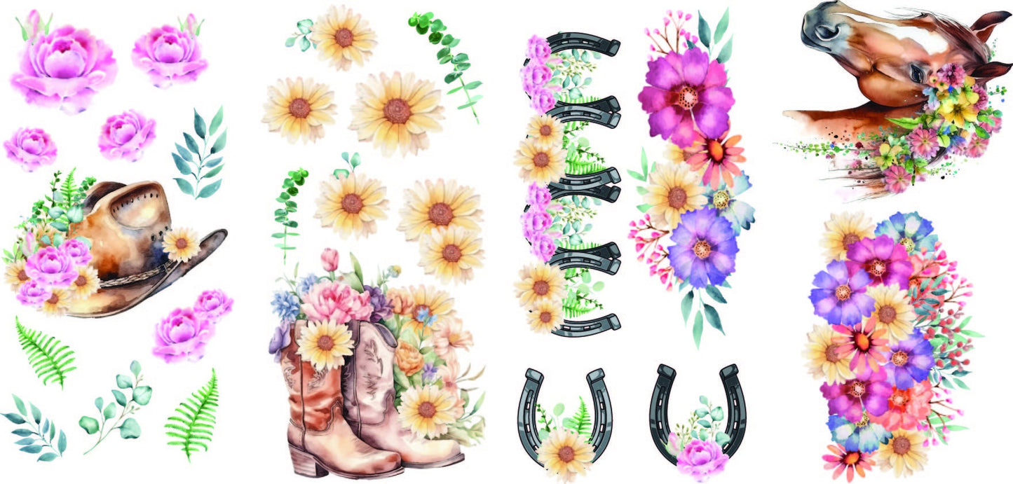 Mane Bouquet | Rub On Transfers | Belles and Whistles | Transfer | 4 Sheets | 6X12